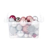 PVC BUNKA GLOSSTYLE SET 68 Z ROČKO ROZA- BELA SREBRNA BARVA, PVC ŠKATLI