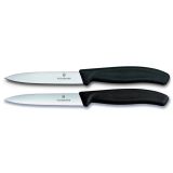 SET NOŽEV VICTORINOX ZA ZELENJAVO 2X10CM RAVNO +NAZOBČANO REZILO ČRN