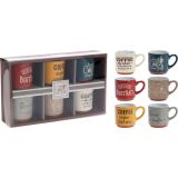 SET SKODELIC IN LONČKOV EH SET 6 LONČKOV 120ML RETRO NAPISI RAZLIČNE BARVE