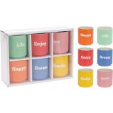 SET SKODELIC IN LONČKOV EH SET 6 LONČKOV 180 ML KRATKI NAPISI RAZLI.BARVE