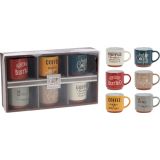 SET SKODELIC IN LONČKOV EH SET 6 LONČKOV 260ML RETRO NAPISI RAZLIČNE BARVE
