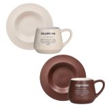 SET SKODELIC IN LONČKOV TOGNANA 2 DELNI S PODSTAVKOM 90ML BELA/RJAVA ESPRESSO