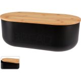 SHRANJEVANJE KRUHA EH KRUHOVNIK 35X19X12 CM Z LESENIM POKR.ČRNE BARVE