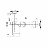 SIFON ZA UMIVALNIK LIV 32 MM PVC BREZ IZLIVNEGA VENTILA