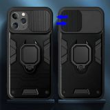 SILIKONSKI OVITEK ZA IPHONE 15 PRO ARMOR RING Z ZAŠČITO KAMERE - ČRN