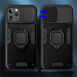SILIKONSKI OVITEK ARMOR RING Z ZAŠČITO KAMERE ZA IPHONE 16 PLUS - ČRN