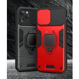 SILIKONSKI OVITEK ARMOR RING Z ZAŠČITO KAMERE ZA IPHONE 16 PLUS - ČRN