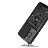 SILIKONSKI OVITEK ARMOR RING Z ZAŠČITO KAMERE ZA SAMSUNG GALAXY S24 ULTRA 5G - ČRN