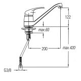PIPA KUHINJSKA UNITAS SIMPATY STOJEČA, 2 CEVI BREZ KOTNIH VENTILOV