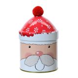 ŠKATLA ZA SHRANJEVANJE DECORIS PLOČEVINKA RDEČE BELA FI 9.1 CM. VIŠINA 14 CM