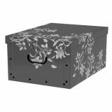 ŠKATLA/ZABOJ MISSSPACE MIDI 37X30X16 CM SIVA Z DEKORJEM