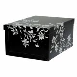 ŠKATLA/ZABOJ MISSSPACE MINI 33X25X16 CM ČRNA Z DEKORJEM