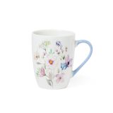 SKODELICA / LONČEK 350ML 8.3X10.5CM VZOREC ROŽICE ROČAJ MODRE BARVE