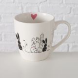 SKODELICA / LONČEK BOLTZE HAPPY, BEL Z VZORCEM, 400 ML, SORT.