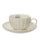 SKODELICA / LONČEK DECORIS SKODELICA S PODSTAVKOM Z ZLATIM ROBOM