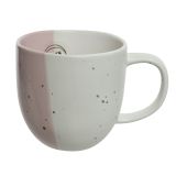 SKODELICA / LONČEK DECORIS VIŠINA 8.8 CM, 0.32 L, BELO-ROZA