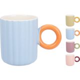 SKODELICA / LONČEK EH 370 ML Z IZRAZITIM ROČAJ. RAZLIČNE BARVE PORCELAN