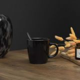 SKODELICA / LONČEK HOME DECO 400 ML ČRN LISERE DORE KERAMIKA