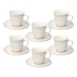 SET SKODELIC IN LONČKOV TOGNANA SKODELICA S PODSTAVKOM GRT 6/1 SHABBY SIENNA