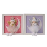 SLIKA 20X20CM Z LED LUČKAMI ANGEL ROZA/VIJOLA