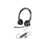 SLUŠALKE HP POLY BLACKWIRE 3320 STEREO/USB-C/ADAPTER