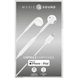 SLUŠALKE MUSIC SOUND KAPSULE Z MIK. ZA APPLE, LIGHTNING, BELE