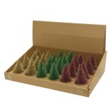 DEKORACIJA SMREKICA 8 CM SORT ROZA / ŠAMPANJEC / ZELENA