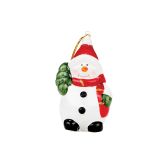 OKRASEK ZA JELKO GLOSSTYLE SNEŽAK 7 CM KERAMIČNI