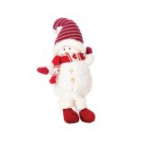 OKRASEK ZA JELKO GLOSSTYLE SNEŽAK RDEČE BELI 55 CM TEKSTILNI Z NOGAMI
