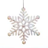 OKRASEK ZA JELKO GLOSSTYLE SNEŽINKA BELA FI 12 CM