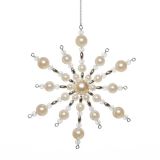 OKRASEK ZA JELKO GLOSSTYLE SNEŽINKA IZ PERL FI 13 CM BELEBARVE