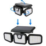 SOLARNA VRTNA SVETILKA ENTAC REFLEKTOR S SENZORJEM 3 LED PANELI 15W 600LM