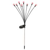 SOLARNA VRTNA SVETILKA GLOBO 8X RGB LED 0.06W 3.2V ČRNA, MENJALNIK BARV INOX