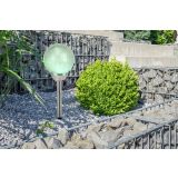 SOLARNA VRTNA SVETILKA GLOBO BUNKA INOX RAZPOK. STEKLO 0.06W 3.2V, BARVITA