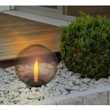 SOLARNA VRTNA SVETILKA GLOBO KROGLA, Z IMITACIJO SVEČE LED 0.06W IP44 25X38.5 CM