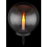 SOLARNA VRTNA SVETILKA GLOBO KROGLA, Z IMITACIJO SVEČE LED 0.06W IP44 25X38.5 CM