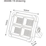 SOLARNA VRTNA SVETILKA GLOBO REFLEKTOR SOLARNI 15W ČRN