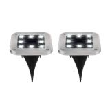 SOLARNA VRTNA SVETILKA GLOBO TALNA KVADRATNA LED ČRNA 0.1W 3V, BELA INOX 4X