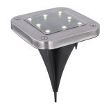 SOLARNA VRTNA SVETILKA GLOBO TALNA KVADRATNA LED ČRNA 0.1W 3V, BELA INOX 4X