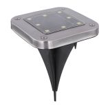 SOLARNA VRTNA SVETILKA GLOBO TALNA KVADRATNA LED ČRNA 0.1W 3V, BELA INOX 4X