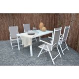 KOVINSKA MIZA LESLI SOLEIL 150X90 CM BELA