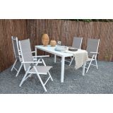 KOVINSKA MIZA LESLI SOLEIL 150X90 CM BELA