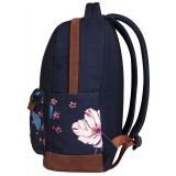 ŠOLSKI NAHRBTNIK TARGET CANVAS FLORAL BLUE 26776
