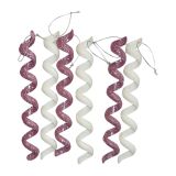 OKRASEK ZA JELKO GLOSSTYLE SPIRALASTI ROZA 18 CM DOLŽINE SORTIRANO 6 KOSOV