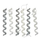 OKRASEK ZA JELKO GLOSSTYLE SPIRALASTI SREBRNI 18 CM DOLŽINE SORTIRANO 6 KOSOV