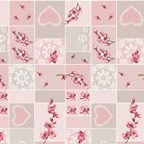 PRT NA ROLI NESE SRČKI, ROŽICE RDEČE ŠIRINA 140 CM