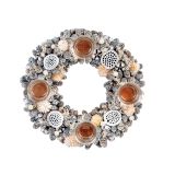 VENČEK GLOSSTYLE SREBRNI ADVENTNI S S 4 KOZARČKI 44X13X8 CM