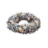 VENČEK GLOSSTYLE SREBRNI ADVENTNI S S 4 KOZARČKI 44X13X8 CM