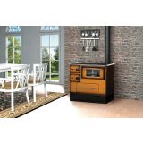 ŠTEDILNIK NA TRDA GORIVA ALFA PLAM REGULAR 46 DELUX, RJAVA LEVI