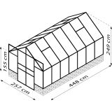 STEKLEN RASTLINJAK VITAVIA CASSANDRA 11500 ESG 3MM ČRNA 2.6X4.5M